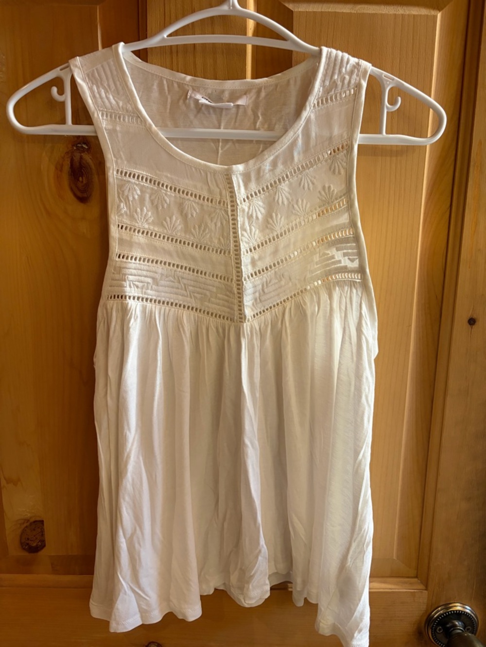 O'Neill White Sleeveless Eyelet Top